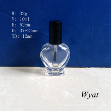 10ml Heart Design Glass Nail Polish Bottle for Cosmetics Empty Nail Bottle